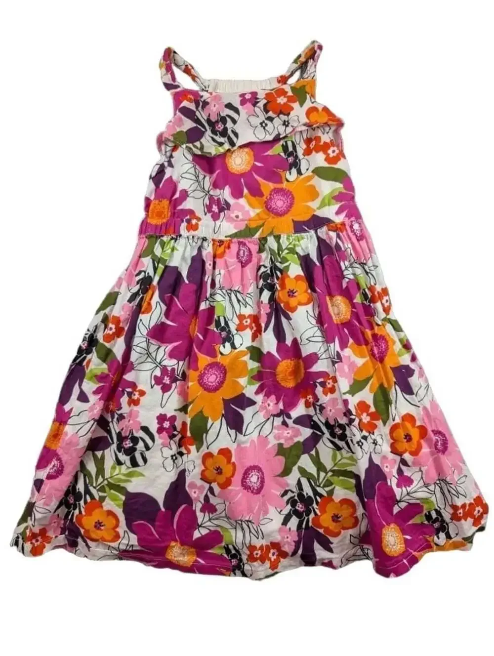 Gymboree Girls Sleeveless Floral Print Sundress with Ruffle Detail